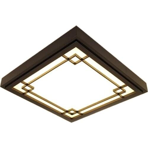 53X53cm Japanese Ceiling LED Tatami Lamps Wooden Remote Control Ceiling Lights for for Bedroom Living Room Balcony Black Color