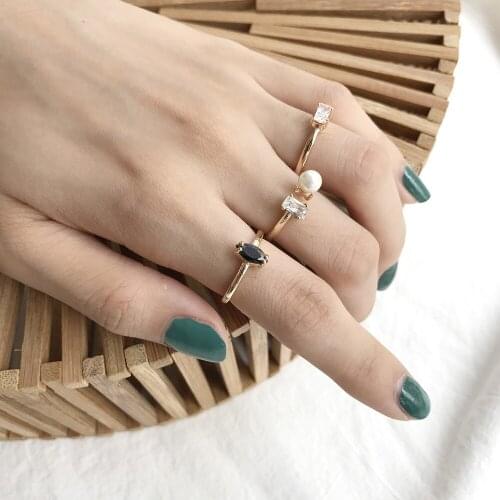 New 925 Sterling Silver Opening Rings for Women Statement Champagne Geometric Engagement Ring Fashion Rhinestone Silver Jewelry