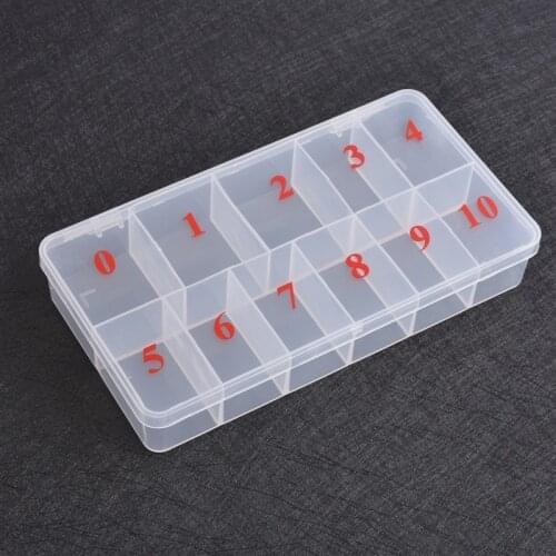 11 Fake Nail Art Tips Case Manicure Nail Tool Art Tips Box Storage Case Natural Translucent Acrylic Plastic Cells False Nail
