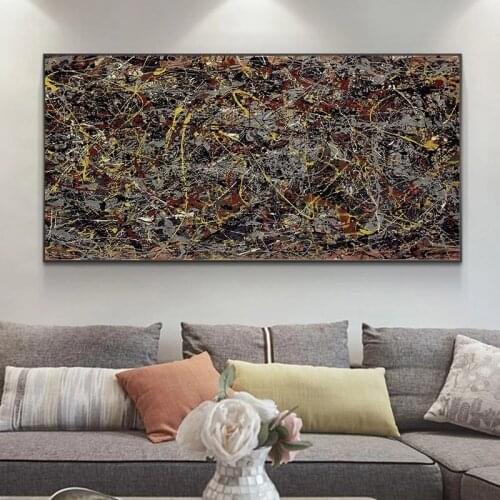 Abstract Art Jackson Pollock Canvas Painting Famous Prints and Posters Cuadros Wall Art Pictures for Living Room Home Decoration