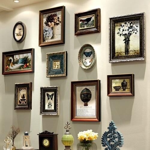 GY American Photo Frame Photo Wall Decoration Wall Decoration Photo Frame Wall Hanging Vintage Solid Wood Picture Frame