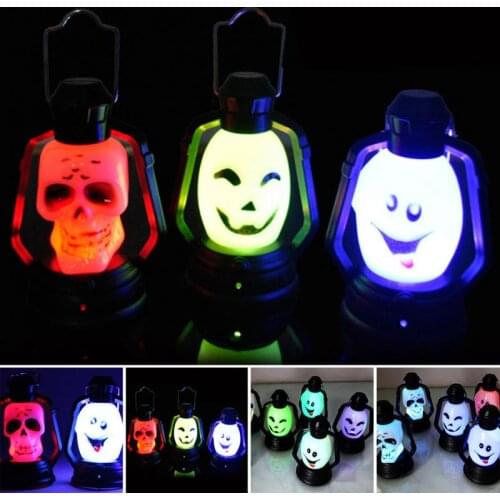 ANGRLY Halloween Decoration Party Accessories Portable Lantern Night light Skull Witch Ghost Horrible Hanging LED Light lamp