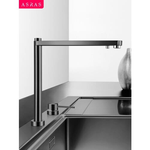 Asras-212 SUS304 Nanometer kitchen faucet telescopic tap hot and cold mixer drinking water outlet single handled