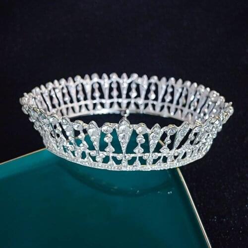 Baroque Rhinestone Bridal Tiaras Round Crowns Women Party Crystal Hair Jewelry Headband Pageant Diadem Wedding Hair Accessories