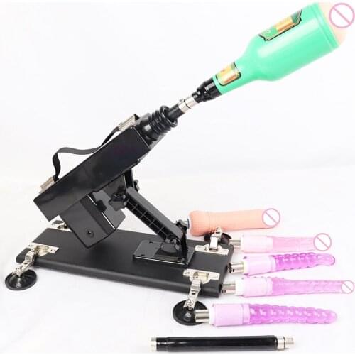Basic Style Sex-Machine Masturbator for Men and Women With 6 Nozzles Dildos & Cup, Love Retractable Machine Vibrator Sex Toy