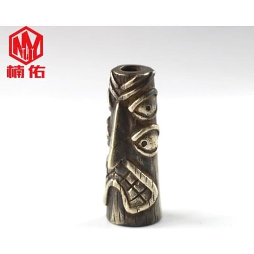 1PC EDC Paracord Beads Four-Eye Bird Retro Brass Copper Lanyard Pendants Knife Beads Umbrella Rope Cord Necklace Bracelet Beads