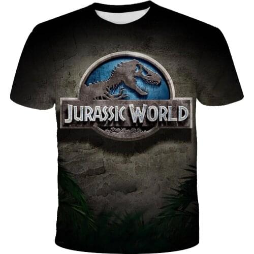 Teen Oversized T-shirt 3D Printing Jurassic Park Dinosaur Game Mens Summer Short Sleeve Top Classic Fashion Shirt