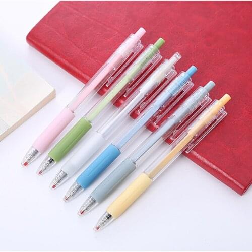 Gel Pens Morandi Ballpoint Pen School Material Kawaii Stationery Office&School Supplies 0.5mm Cute Press Pen Black Ink 040366