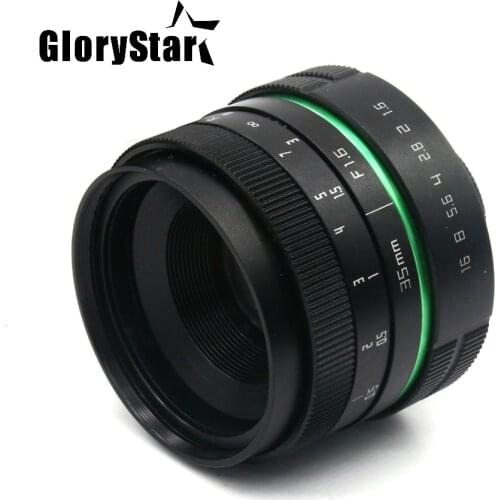 GloryStar 35mm f1.7 new green circle Large Aperture Manual Focus camera lens APS-C For Sony E Mount cameras NEX7 a6300