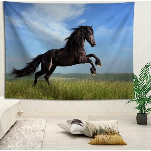 Hot Sale Custom High Quality Horse Wall Hanging HD Landscape 3D Printing Digital Printing Home Decoration Tapestry