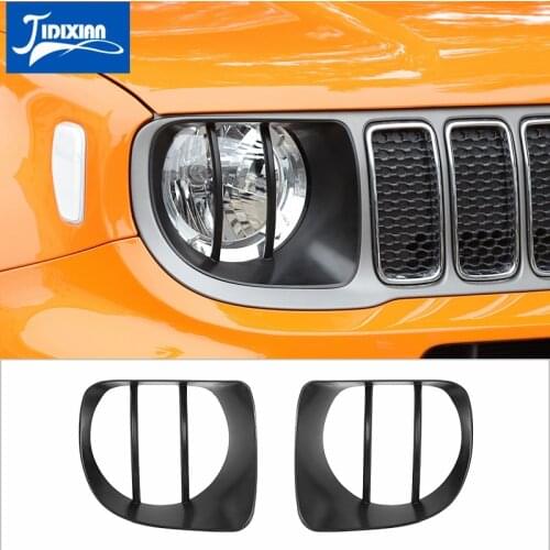 MOPAI Car Stickers for Jeep Renegade 2019+ Car Front Headlight Lamp Decoration Cover for Jeep Renegade 2019+ Accessories