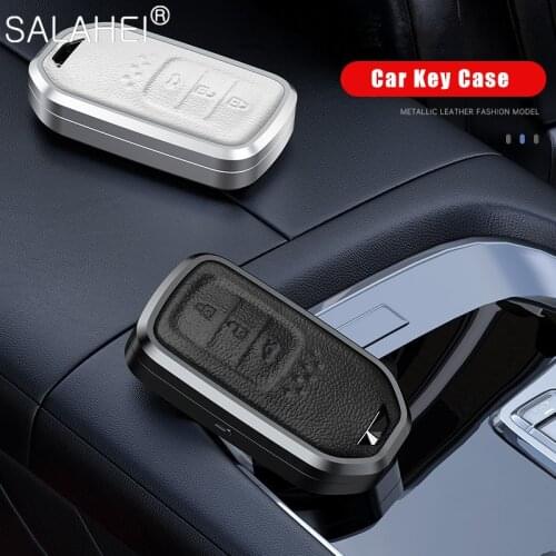 Leather Aluminum Alloy Car Key Case Cover For Honda Stepwgn Released Elysion Mpv Civic For Hr-v Crv Agreement Odyssey 2013-2018
