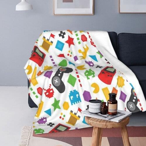 Gamer Handle Cool Blanket Fleece Spring/Autumn Game Lovers Multi-function Warm Throw Blankets for Bed Outdoor Bedspread