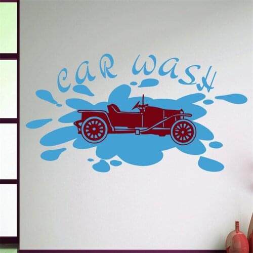 Wall Decal Car Wash Sign Passenger Machine Automobile Auto Motor Design Carwash Car Service Home Décor Vinyl Sticker HY1514