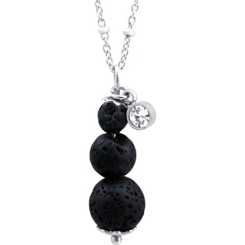Lava Stone Diffuser Necklace with Crystals Aromatherapy For Women Free Shipping drop shipping Essential Oil Diffuser Necklace
