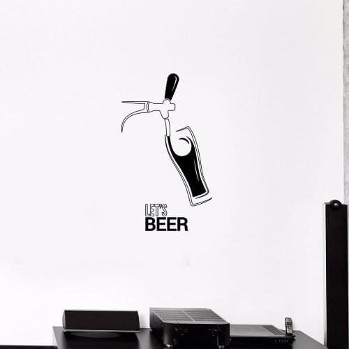 Beer Wall Decal Bar Night Club Beer Rest Party Drinks Vinyl Sticker Home Decor Kitchen Shop Window Art Decals Posters A124