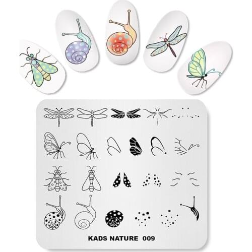 Rolabling New Arrival Nail Stamping Plates NATURE Insect Nail Decoration Stamp Manicure Plate Nail Art Stamping Plate Decoration
