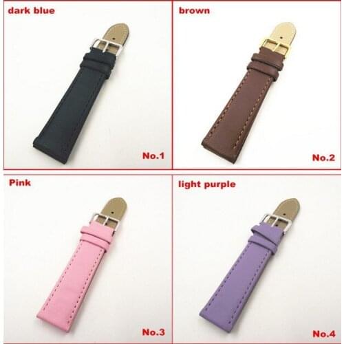 Wholesale 50PCS / lots 12MM 14MM 16MM 18MM 20MM PU with genuine leather Watch band watch strap 10 colors available -111611