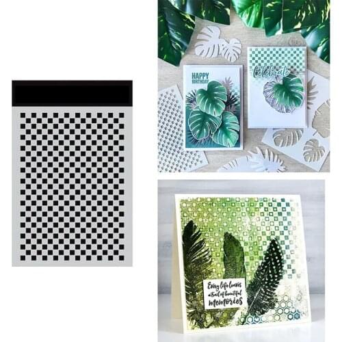 Christmas Small Checkered Background Stencil for 2021 Scrapbook Diary Decoration Embossing Template Diy Greeting Card Albums