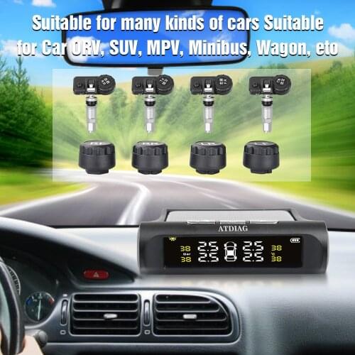 TPMS Smart Car Tyre Pressure Monitoring System Solar Power Digital LCD Display Auto Security Alarm Systems Tyre Pressure