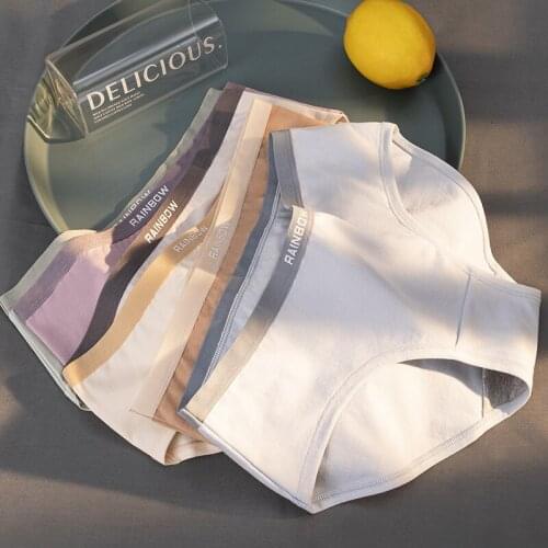 Womens Briefs Cotton Underwear Seamless Mid Waist Sports Summer Comfortable Breathable Thin All Cotton Graphene Antibacterial