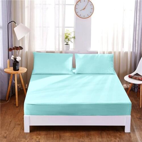 Solid Color Digital Printed 3pc Polyester Fitted Sheet Mattress Cover Four Corners with Elastic Band Bed Sheet Pillowcases
