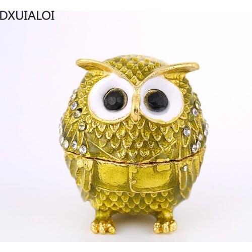 Home decorations European-style dripping oil-studded metal crafts ornaments cute owls creative home desktop ornaments DXUIALOI