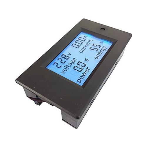 New Voltage Current Power Energy Meter AC 80-260V/20A Voltmeter Ammeter with Blue Backlight Overload Alarm Function for Indoor