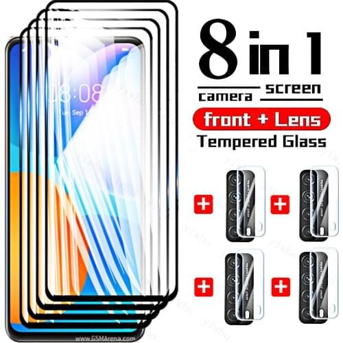 Tempered Glass on For Huawei p smart 2021 Full Screen Protector PSmart p40 lite 5G p30 lite E Y8P Y7P Y6P Y5P camear Glass Film