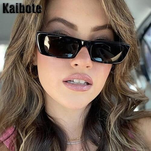 Kaibote S-13021 Retro Sunglasses for Ladies UV Protection Small Rectangle Frame Fashion Sun Eyeglasses Outdoor Eyewear Female