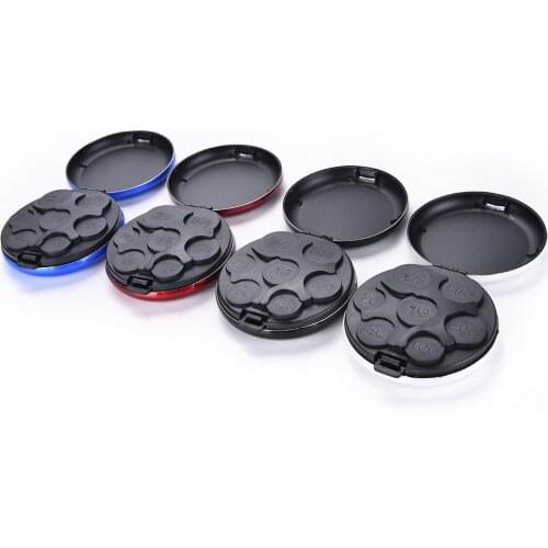 1pc Alloy black Round Euro Coin Dispenser Storage Plastic Holders Coins Storage Box Coins Purse Wallet Approx 8.4cmx8.4cmx2.8cm