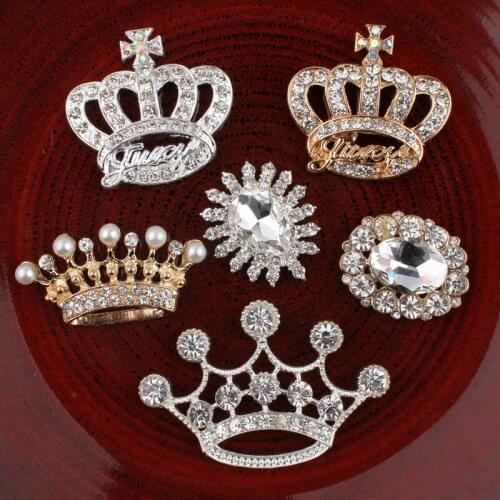 30PCS Vintage crown/oval/eye Rhinestone Buttons Bling Crystal Flatback Flower Centre Pearl Buttons for Wedding Embellishment