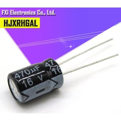 50PCS 16V470UF 8*12mm 470UF 16V 8*12Electrolytic capacitor New original