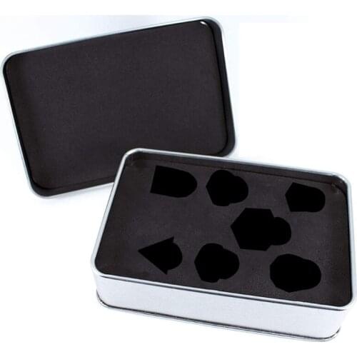 7 Pcs/Set Metal Dice Multi-faceted Various Shapes Sculpture Digital Dice with Box for Club/Party/Family Game Accessories N0PC