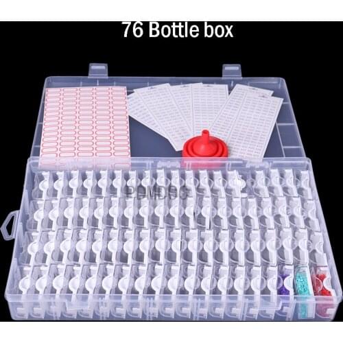 76 Grids Separate Slots Empty Storage Box Clear Nail Art Rhinestones diamond painting Tools Beads Display Storage Case Organizer