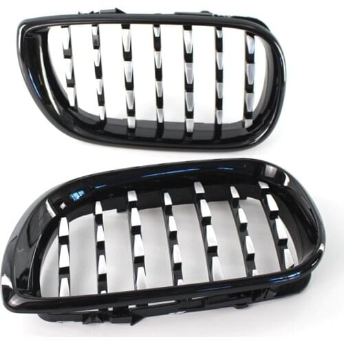 Car Front Grille Racing Diamond Metero Style Mesh Grill For BMW E46 4 Door 2002 2003 2004 2005 ABS Plastic Gloss Black & Chrome