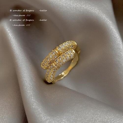 Design Sense Creative Bone Shape Gold Open Rings For Woman 2021 Korean Fashion Jewelry Gothic Girls Unusual Finger Accessories