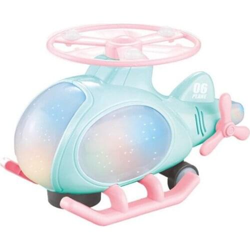 Electric universal 360 degree rotating light music helicopter model childrens toy cartoon plane