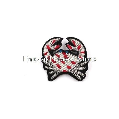 French design embroidery brooch Red crab decoration cartoon brooch female accessories badge