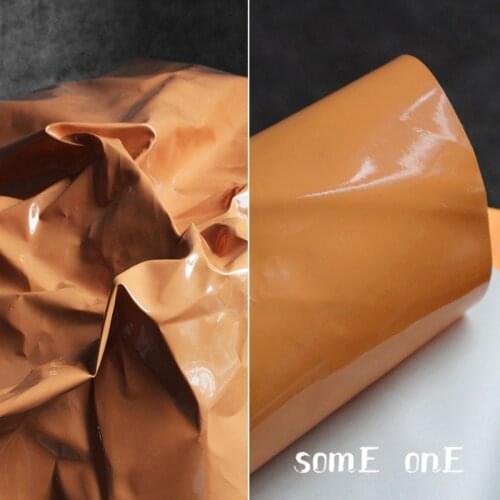 Mirror PU Patent Leather Brown Waterproof DIY Patches Cosplay Decor Props Bags Coat Dress Fashion Designer Leather Fabric