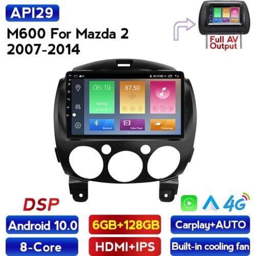 HD 1024x600 Head Unit 2din Car GPS Navigation Multi Media Radio Video For MAZDA 2 2007-2014 Auto IPS Carplay Stereo DVD Player