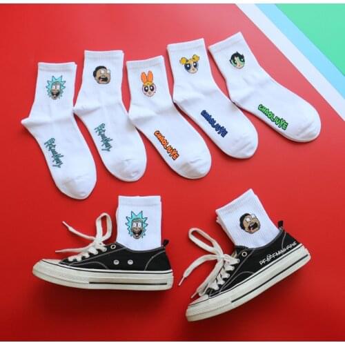 Adult Short Ankle Socks Blossom Bubbles Buttercup Fashion Cotton Power Girls Incredible Open-eyed Surprised US USA Puff Cartoon