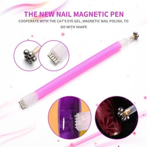 Nail Art Double Head Eye Magnetic Pen DIY 3D Polish UV Gel Manicure Tool