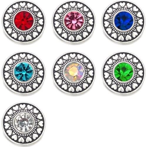 Fashion w396 Crystal 3D 18mm 20mm Metal Snap Button For Bracelet Necklace Interchangeable Jewelry Women Accessorie Findings