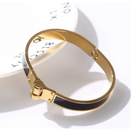 Trendy Belt Buckle Bangles Bracelets For Women Men Cuff Bangle Charm Vintage Black Bangle Jewelry Wedding Gift