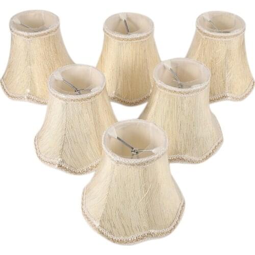 Set of 6 Chandelier Shades,ONLY for Candle Bulbs,Clip-On Fitter Lamp Shades