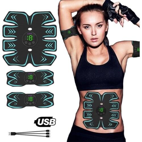 2021New EMS Muscle Stimulator Electric Wireless Leg Arm Belly Trainer Abdominal ABS Stimulator Body Slimming Fitness Equipment