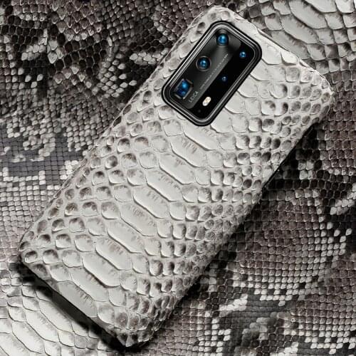 Original Python Leather Phone Case for Huawei P40 Pro P40 Lite P30 P20 Mate 40 20 Nova 5T Snakeskin Cover For Honor 8A 10 20 Pro