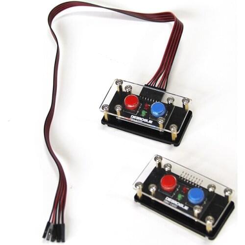 Computer motherboard switch restart reset double button red and blue button circuit double light DIY open bare case switch
