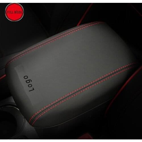 Microfiber Leather Car Styling Armrest Box Cover Armrest Storage Pad Cushion Protector for Subaru Forester 2013-2020 Accessories